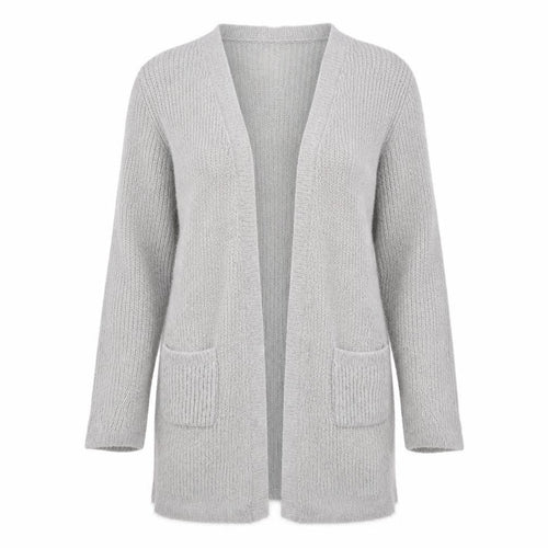 Marks and Spencer Womens Grey V-Neck Acrylic Cardigan Jumper Size 10