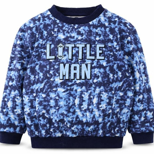 Studio Boys Blue Geometric Cotton Pullover Sweatshirt Size 5-6 Years - little man