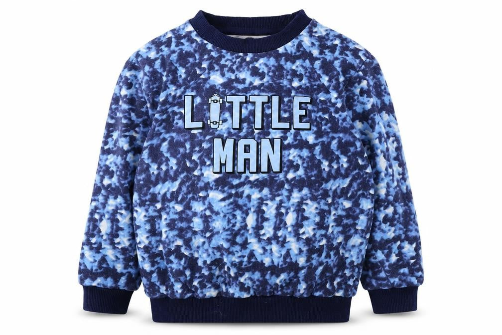 Studio Boys Blue Geometric Cotton Pullover Sweatshirt Size 5-6 Years - little man