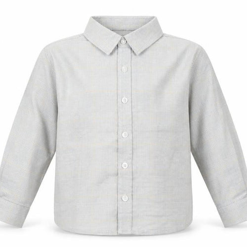 Mango Boys Grey Check Cotton Basic Button-Up Size 12-18 Months Collared Button