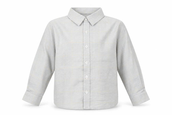 Mango Boys Grey Check Cotton Basic Button-Up Size 12-18 Months Collared Button