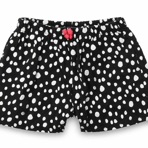 Disney Girls Black Geometric Polyester Sweat Shorts Size 7-8 Years Regular