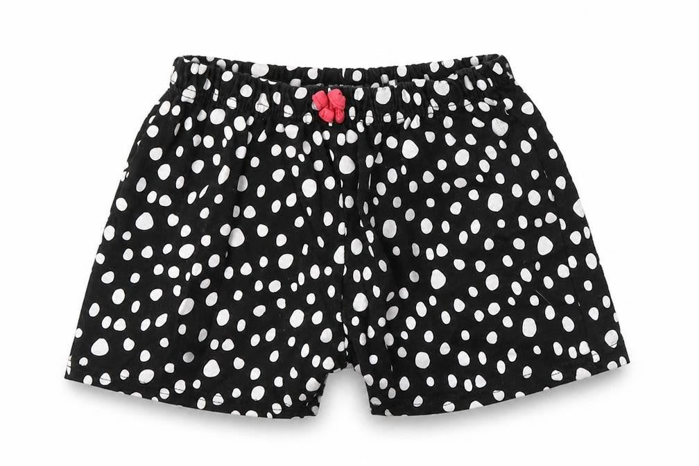 Disney Girls Black Geometric Polyester Sweat Shorts Size 7-8 Years Regular
