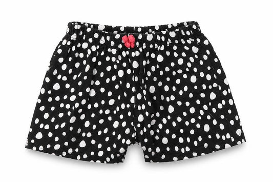 Disney Girls Black Geometric Polyester Sweat Shorts Size 7-8 Years Regular