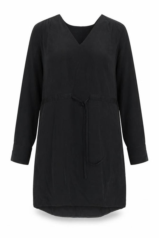 Front view of Primark women’s black polyester a-line, size UK 6, scoop neck