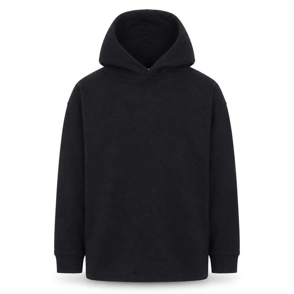Front view of Marks & Spencer girls’ black viscose pullover hoodie, size 10-11, years
