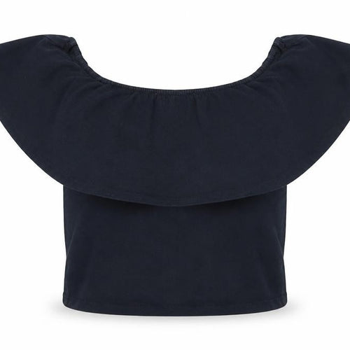 Bershka Womens Black Polyester Cropped T-Shirt Size S Off the Shoulder