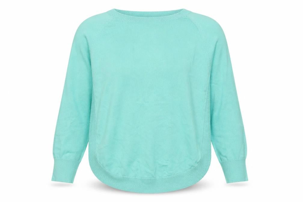 Damart Womens Green Round Neck Cotton Pullover Jumper Size M