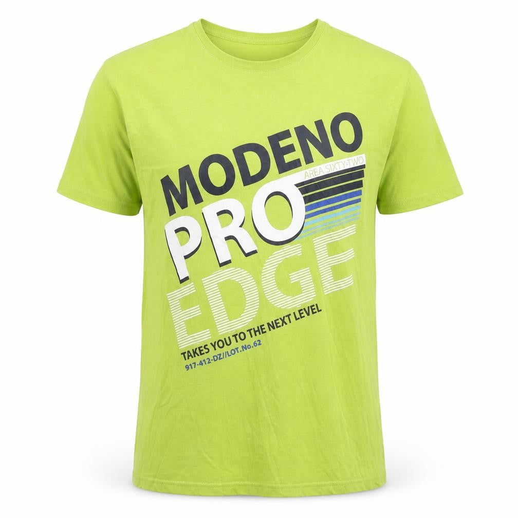 1982 Mens Green Cotton T-Shirt Size M Round Neck - Modeno Pro Edge