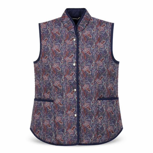 Front view of Preworn women’s multicoloured geometric jacket, size UK 10, snap - gilet