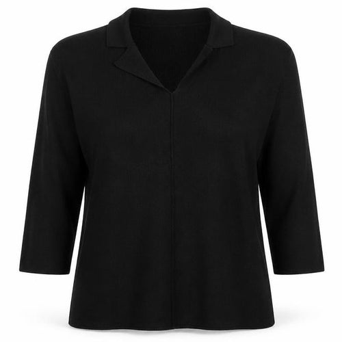 Today's Woman Womens Black V-Neck Acrylic Pullover Jumper Size L