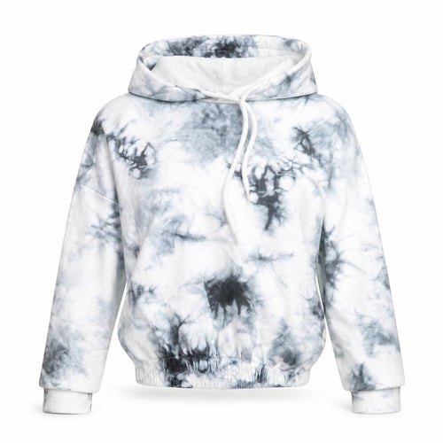 evra Womens Grey Geometric Cotton Pullover Hoodie Size M Pullover - Marble