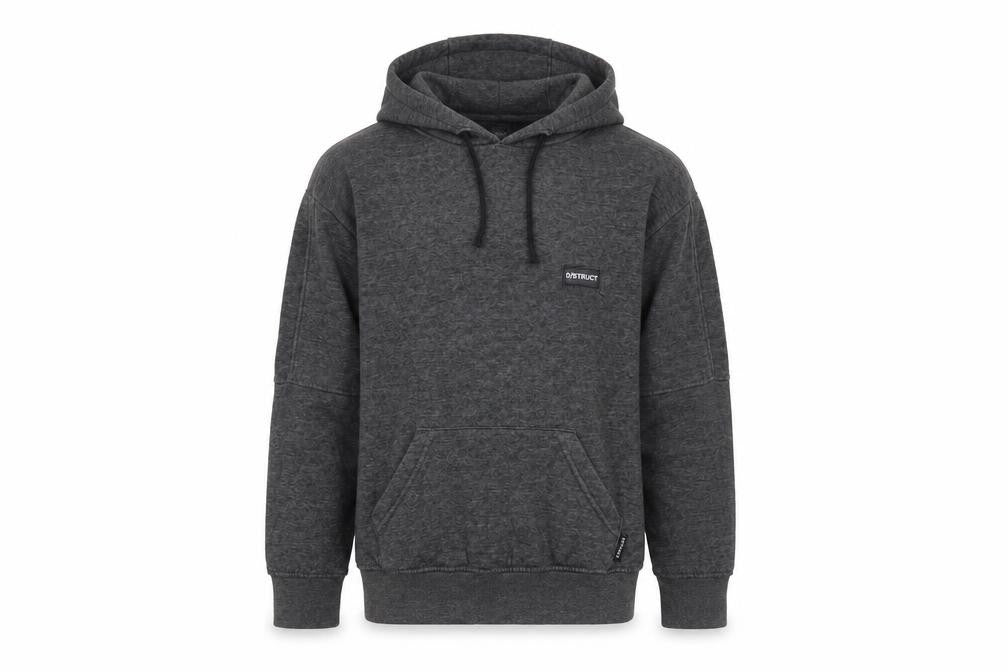 Front view of D/Struct boys’ grey cotton pullover hoodie, size 9-10, years pullover