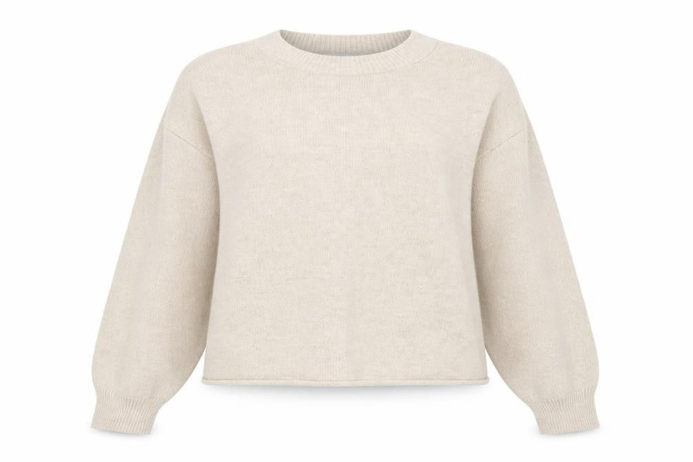 STB Women Womens Beige Round Neck Acrylic Pullover Jumper Size S