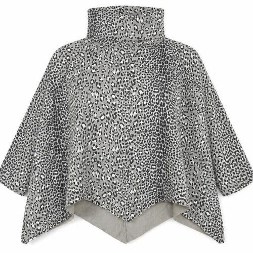 Preworn Womens Grey Roll Neck Animal Print Cotton Pullover Jumper Size 16 - Leopard Print