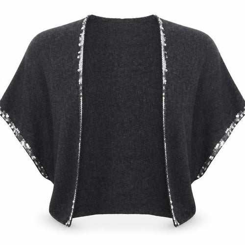 Precis Petite Womens Grey V-Neck Cotton Shrug Jumper Size S