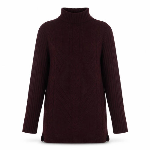Dunnes Stores Womens Purple High Neck Acrylic Pullover Jumper Size 8