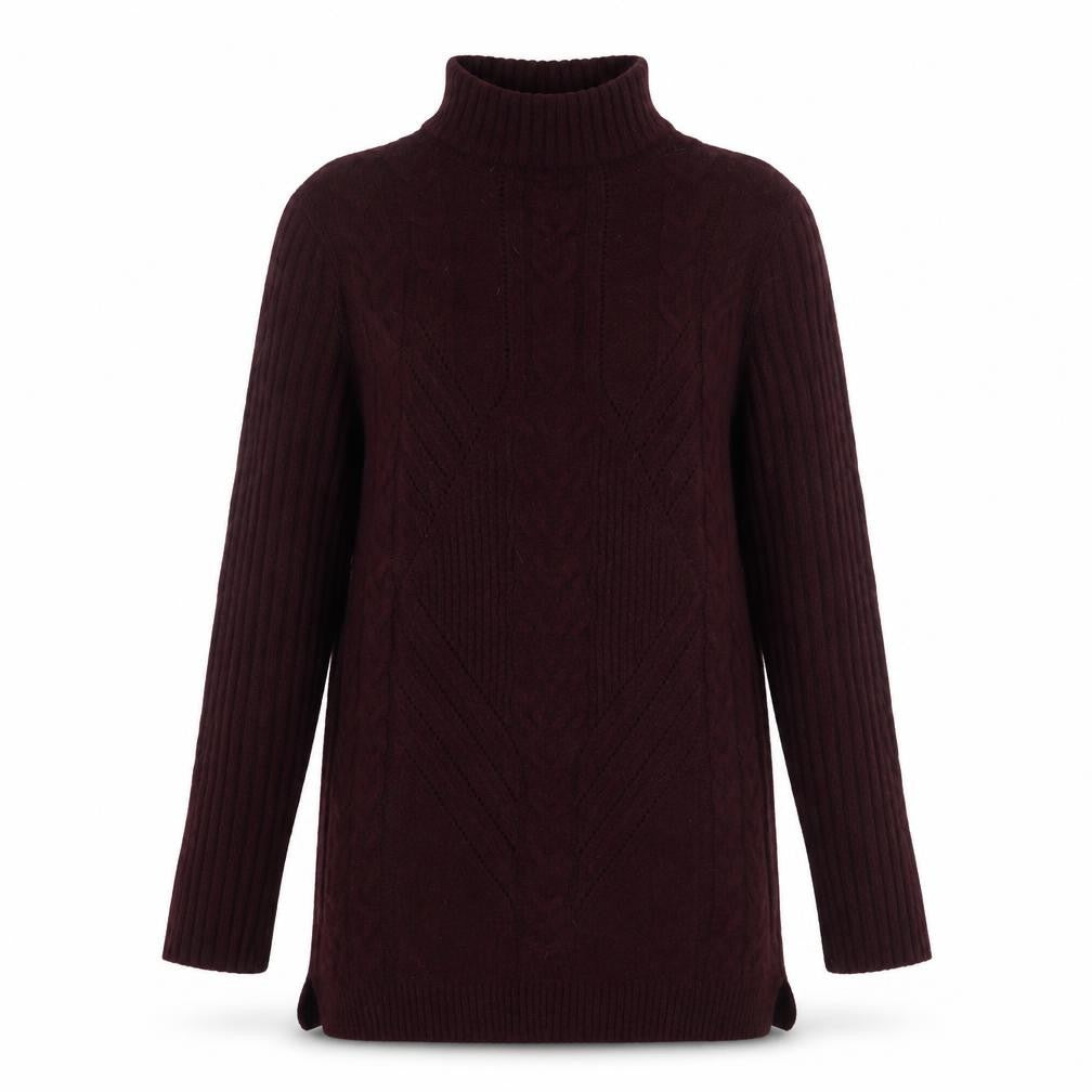 Dunnes Stores Womens Purple High Neck Acrylic Pullover Jumper Size 8