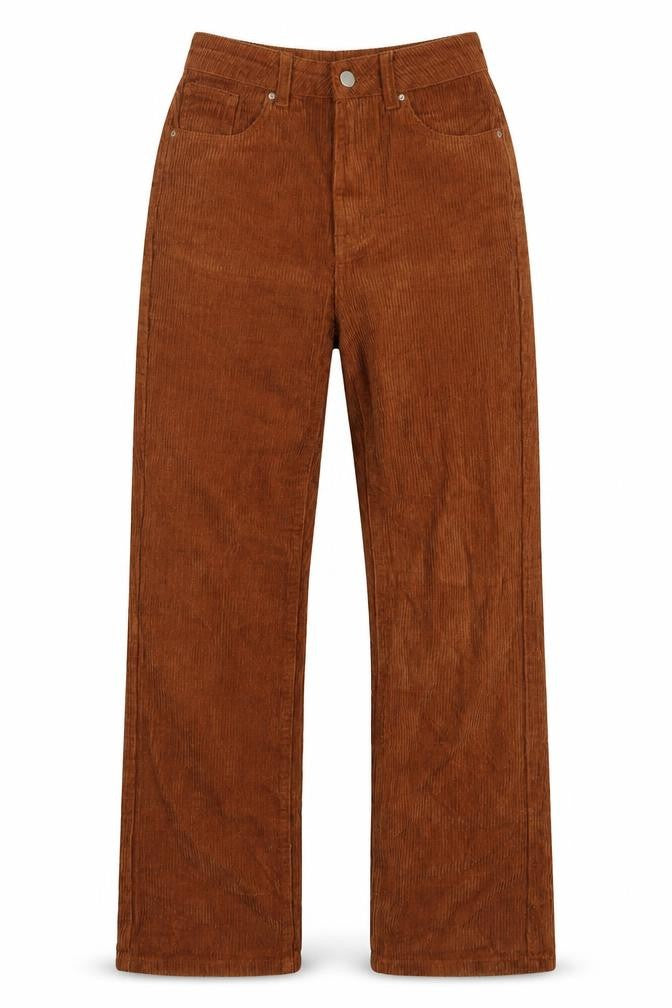 Front view of SHEIN women’s brown cotton straight jeans, size XS, 29-inch leg regular button