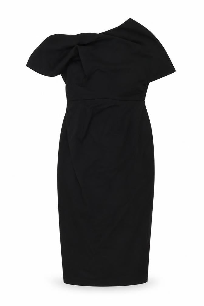 ASOS Womens Black Polyester Pencil Dress Size 8 Round Neck Zip
