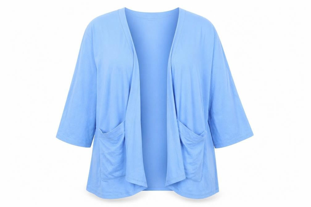 D&Co.` Womens Blue Round Neck Polyester Cardigan Jumper Size 3XL