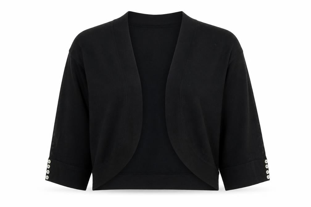 Wallis Womens Black Round Neck Viscose Cardigan Jumper Size L