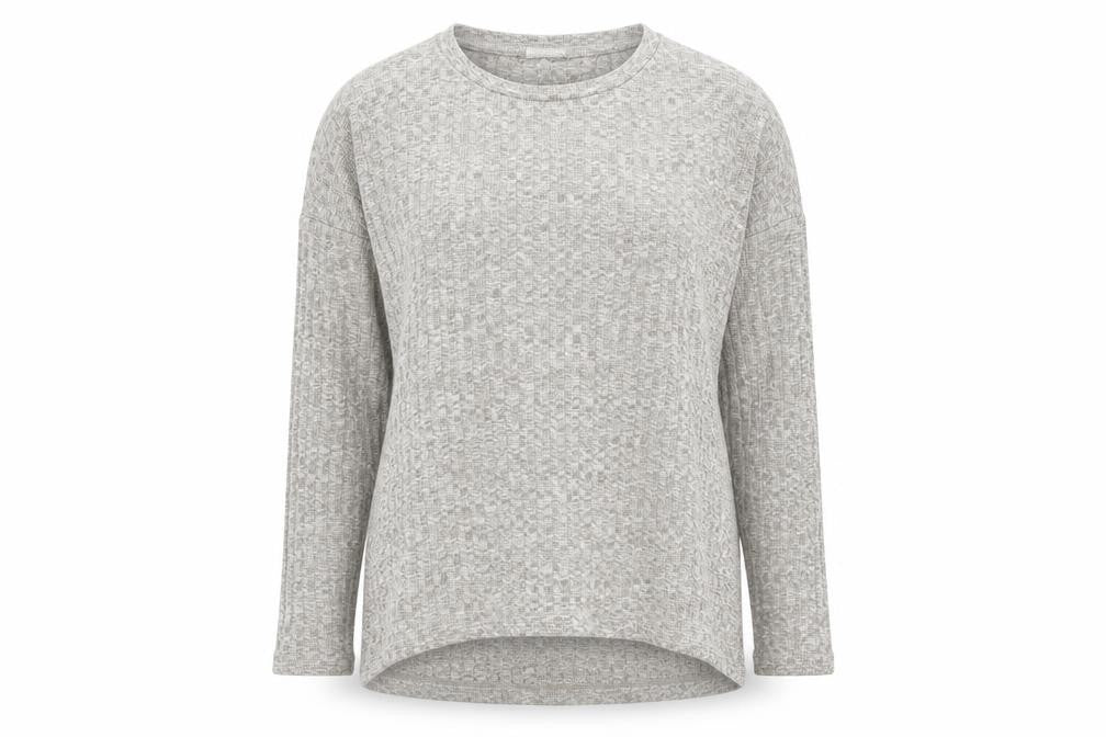 Front view of Seed women’s beige round neck cotton jumper, size XS