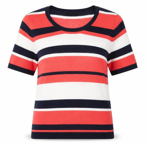 Papaya Womens Multicoloured Round Neck Striped Acrylic Pullover Jumper Size 12