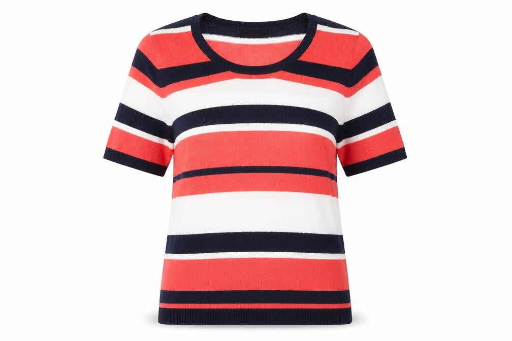 Papaya Womens Multicoloured Round Neck Striped Acrylic Pullover Jumper Size 12