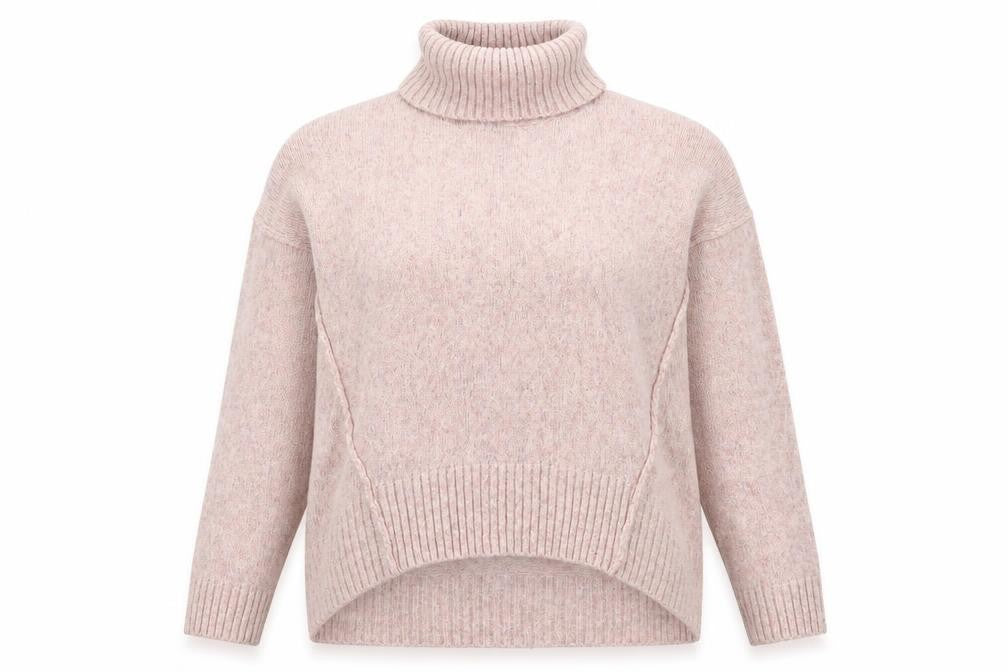 New Look Womens Pink Roll Neck Acrylic Pullover Jumper Size M