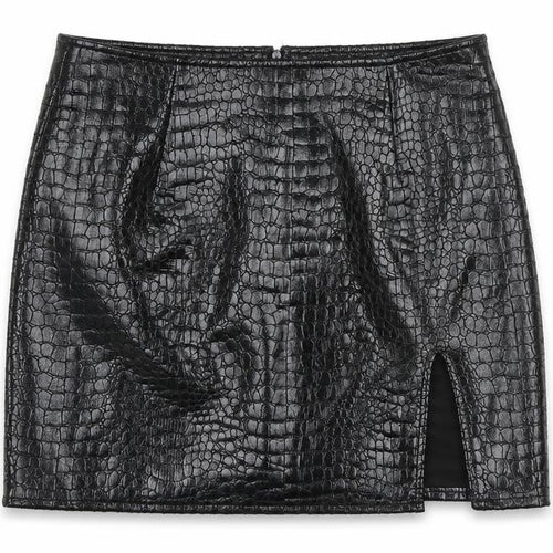 Motel Womens Black Animal Print Polyester A-Line Skirt Size L Zip