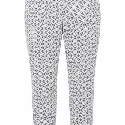 Dorothy Perkins Womens White Geometric Polyester Chino Trousers Size 10 L25 in Regular Button