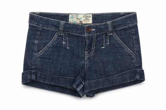 Celebrity Pink Girls Blue Cotton Cut-Off Shorts Size 9 Years Regular Zip