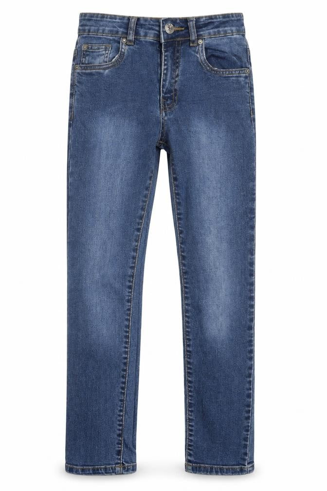 Ze Enzo Mens Blue Cotton Straight Jeans Size 26 L25 in Regular Button