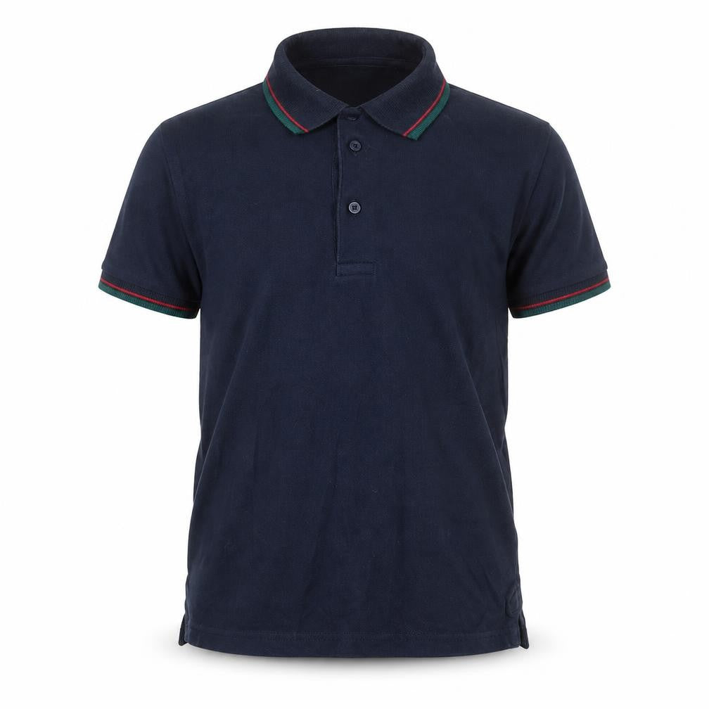 Next Boys Black Cotton Basic Polo Size 8 Years Collared Button