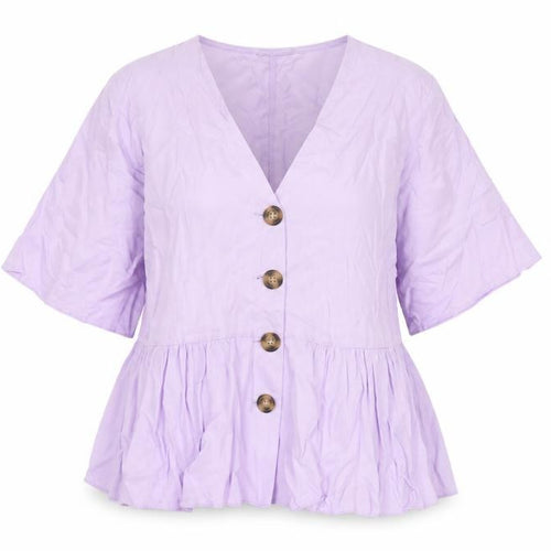 ASOS Womens Purple Viscose Jersey Blouse Size 6 V-Neck - Smock