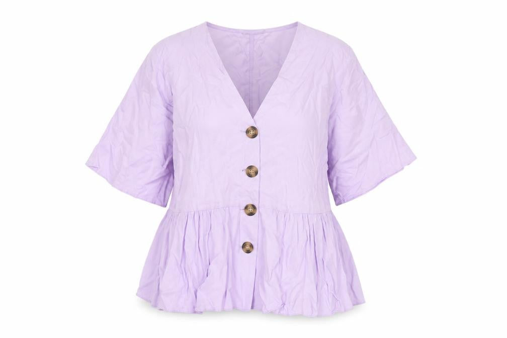 ASOS Womens Purple Viscose Jersey Blouse Size 6 V-Neck - Smock