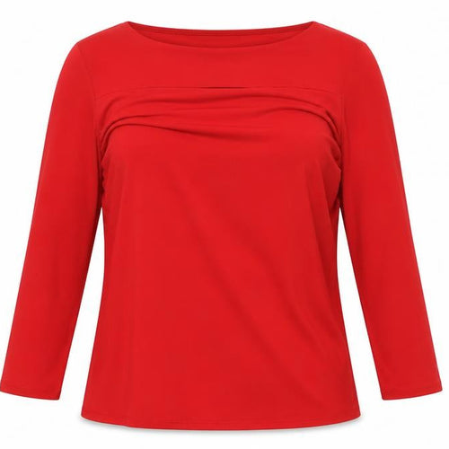 Carmen Womens Red Polyester Basic T-Shirt Size L Scoop Neck