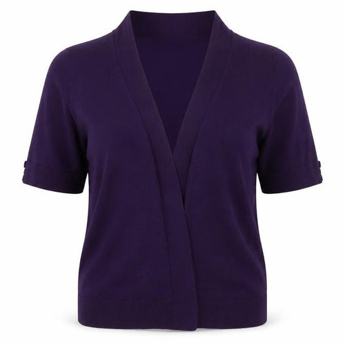 Image Womens Purple V-Neck Viscose Cardigan Jumper Size XL