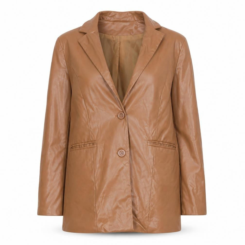 PRETTYLITTLETHING Womens Brown Jacket Size XS Button