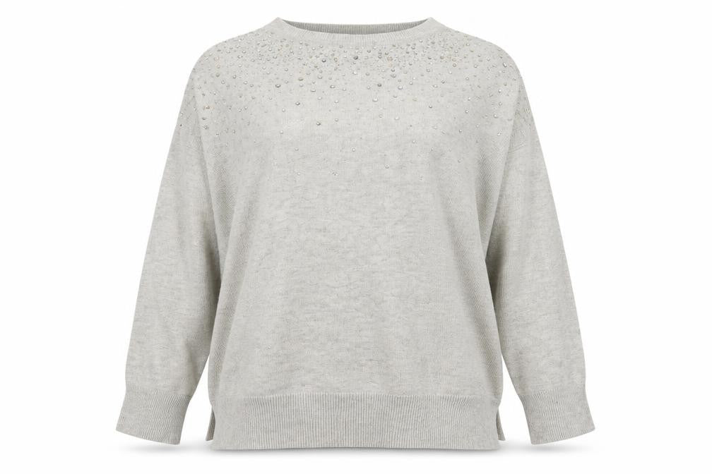 Front view of Atmosphere women’s beige roll neck acrylic jumper, size UK 10