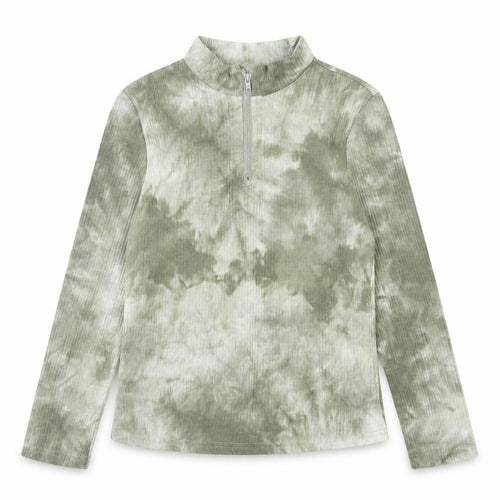 SheIn Girls Green Camouflage Cotton Basic Casual Size 14 Years High Neck Zip