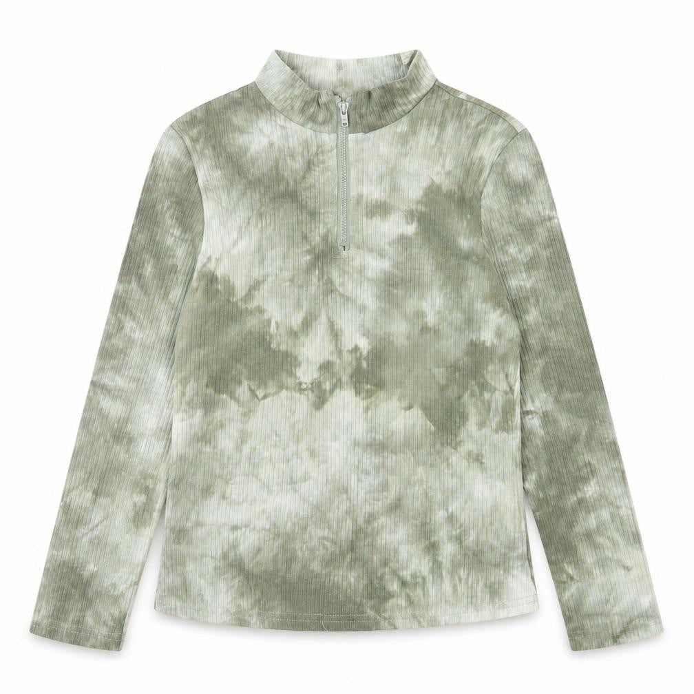 SheIn Girls Green Camouflage Cotton Basic Casual Size 14 Years High Neck Zip