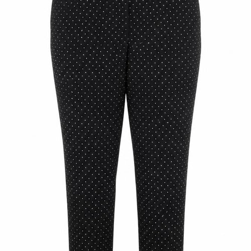 Topshop Womens Black Polka Dot Polyester Trousers Size 12 L27 in Regular Hook & Eye - Black & White