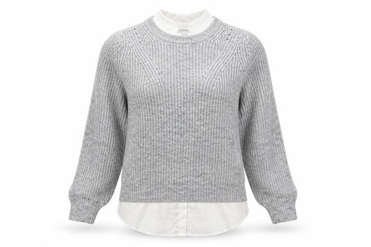 Front view of Next women’s grey crew neck polyester jumper, size S
