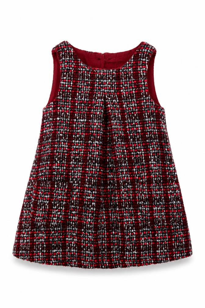 Dunnes Stores Baby Purple Plaid Polyester A-Line Size 12-18 Months Round Neck Button