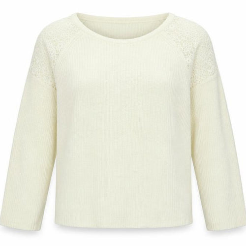 Dorothy Perkins Womens Ivory Round Neck Floral Acrylic Pullover Jumper Size 12