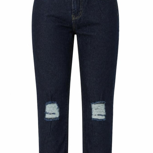 Boohoo Womens Blue Cotton Straight Jeans Size 10 L28 in Regular Zip