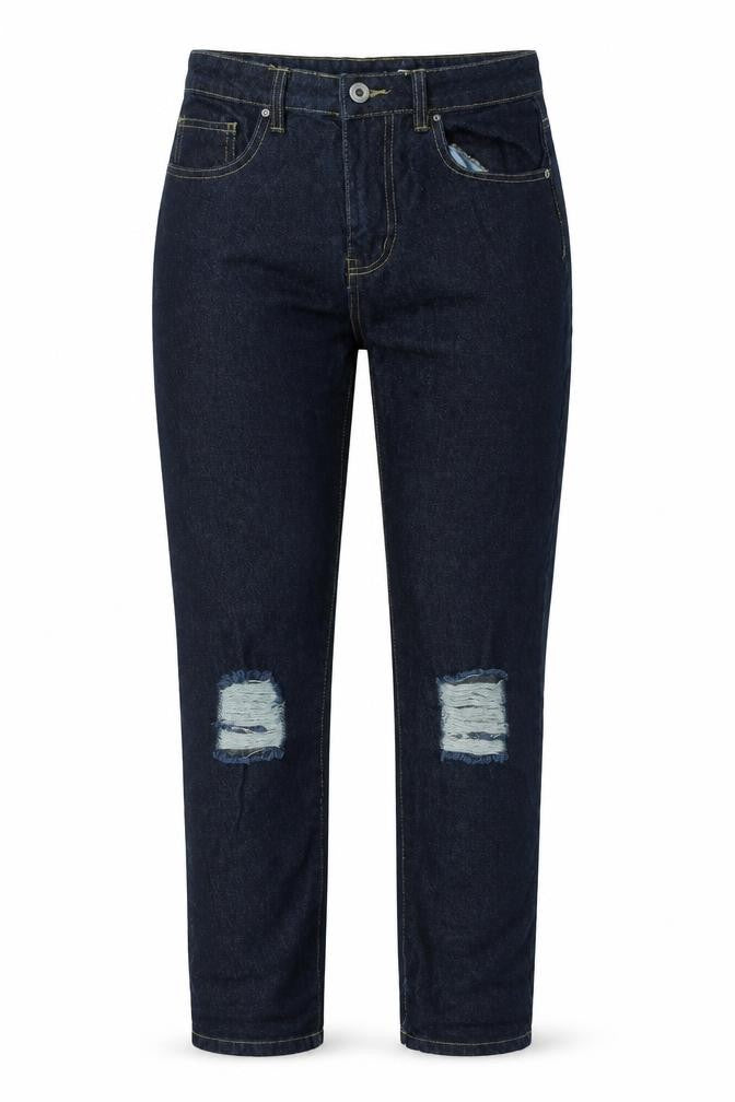 Boohoo Womens Blue Cotton Straight Jeans Size 10 L28 in Regular Zip