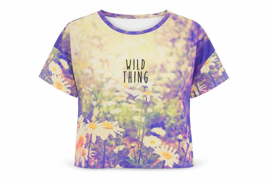 Front view of ASOS women’s multicoloured floral polyester basic t-shirt, size UK 12, round neck